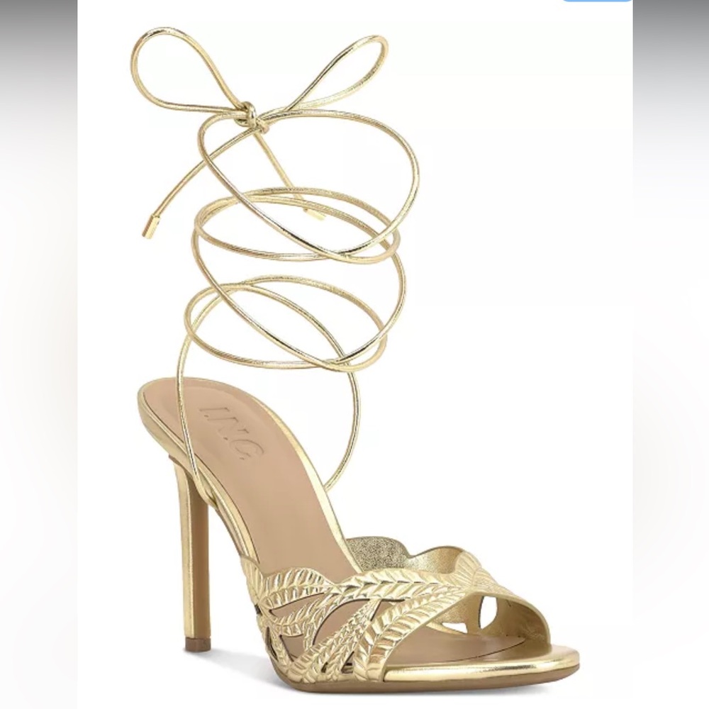 INC International Concepts Gold Strappy Heels